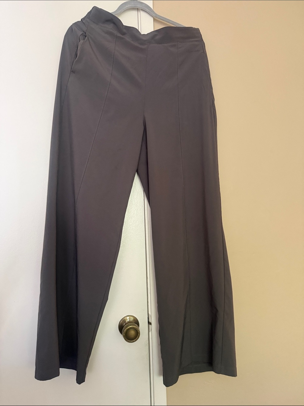 Calvin Klein Wide-Leg Ponte Pants in Dark Gray